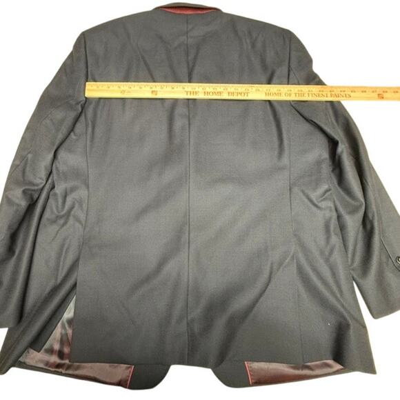 "Daniel Hechter" Paris Blazer SZ 48R Platinum Blk Parvizi Double Vented Wedding - Picture 9 of 9